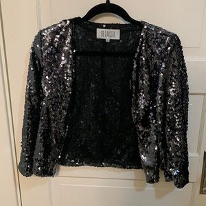 BB Dakota Sequin Disco/ Party Top Short Cardigan Sz S